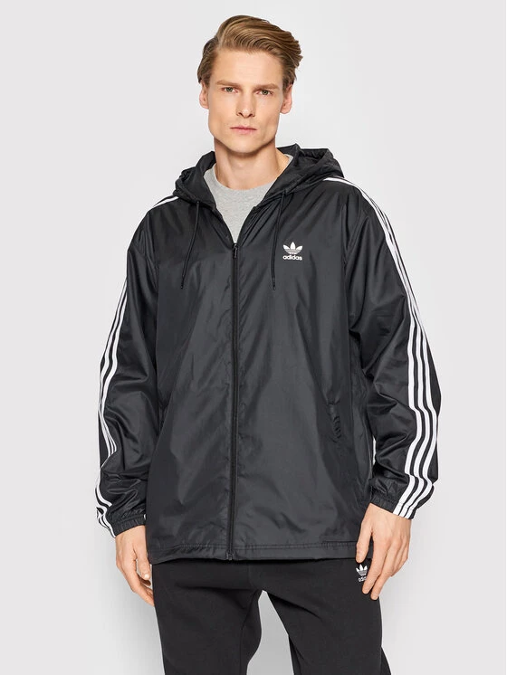Adidas Veste coupe-vent adicolor 3-Stripes HB9489 Noir Loose Fit 1 Adidas Veste coupe-vent adicolor 3-Stripes HB9489 Noir Loose Fit