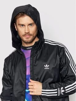 Adidas Veste coupe-vent Clover Coat HC2006 Noir Regular Fit -Vestes Soldes Magasin adidas veste coupe vent clover coat hc2006 noir regular fit 3