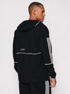 Adidas Veste de mi-saison Player 3-Stripes GL4799 Noir Relaxed Fit -Vestes Soldes Magasin adidas veste de mi saison player 3 stripes gl4799 noir relaxed fit 2