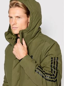 Adidas Veste d'hiver Utilitas 3-Stripes GT1691 Vert Regular Fit -Vestes Soldes Magasin adidas veste dhiver utilitas 3 stripes gt1691 vert regular fit 3