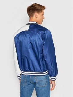 HUF Blouson bomber Satin Baseball JK00344 Bleu marine Regular Fit -Vestes Soldes Magasin huf blouson bomber satin baseball jk00344 bleu marine regular fit 2