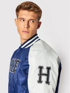 HUF Blouson bomber Satin Baseball JK00344 Bleu marine Regular Fit -Vestes Soldes Magasin huf blouson bomber satin baseball jk00344 bleu marine regular fit 3