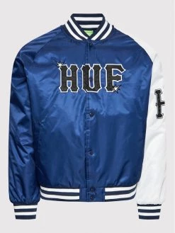 HUF Blouson bomber Satin Baseball JK00344 Bleu marine Regular Fit -Vestes Soldes Magasin huf blouson bomber satin baseball jk00344 bleu marine regular fit 5